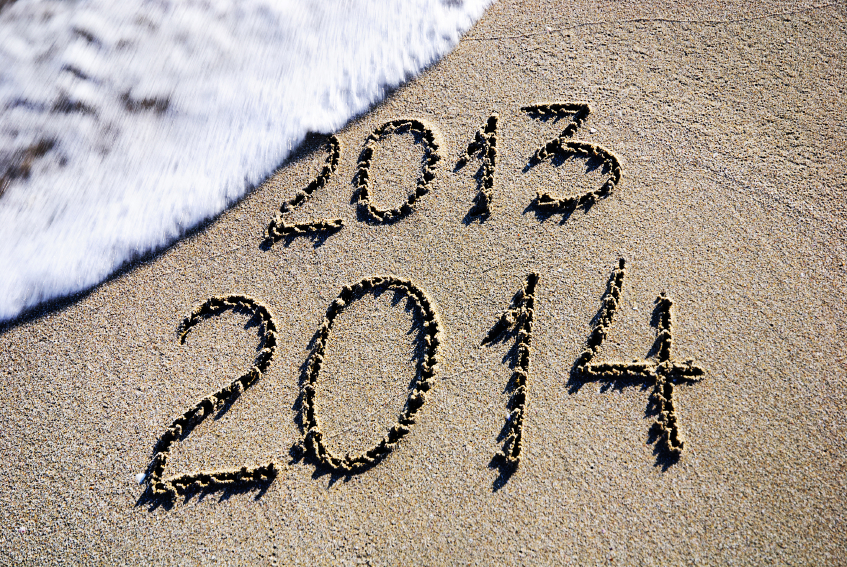 Happy New Year 2014 in Sand
